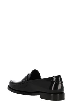 Black leather monogram leather loafers Saint Laurent | 6702321VUVV1000